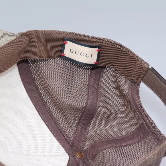 GUCCI GG Supreme Strawberry baseball Cap PVC XL Beige 700665 Auth am7681V - Picture 8 of 16